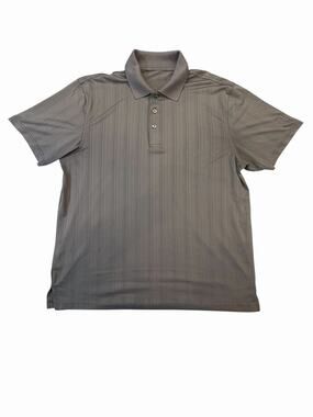 Greg Norman Collection Gray Performance Golf Polo‎ Shirt Mens XL Striped Stretch